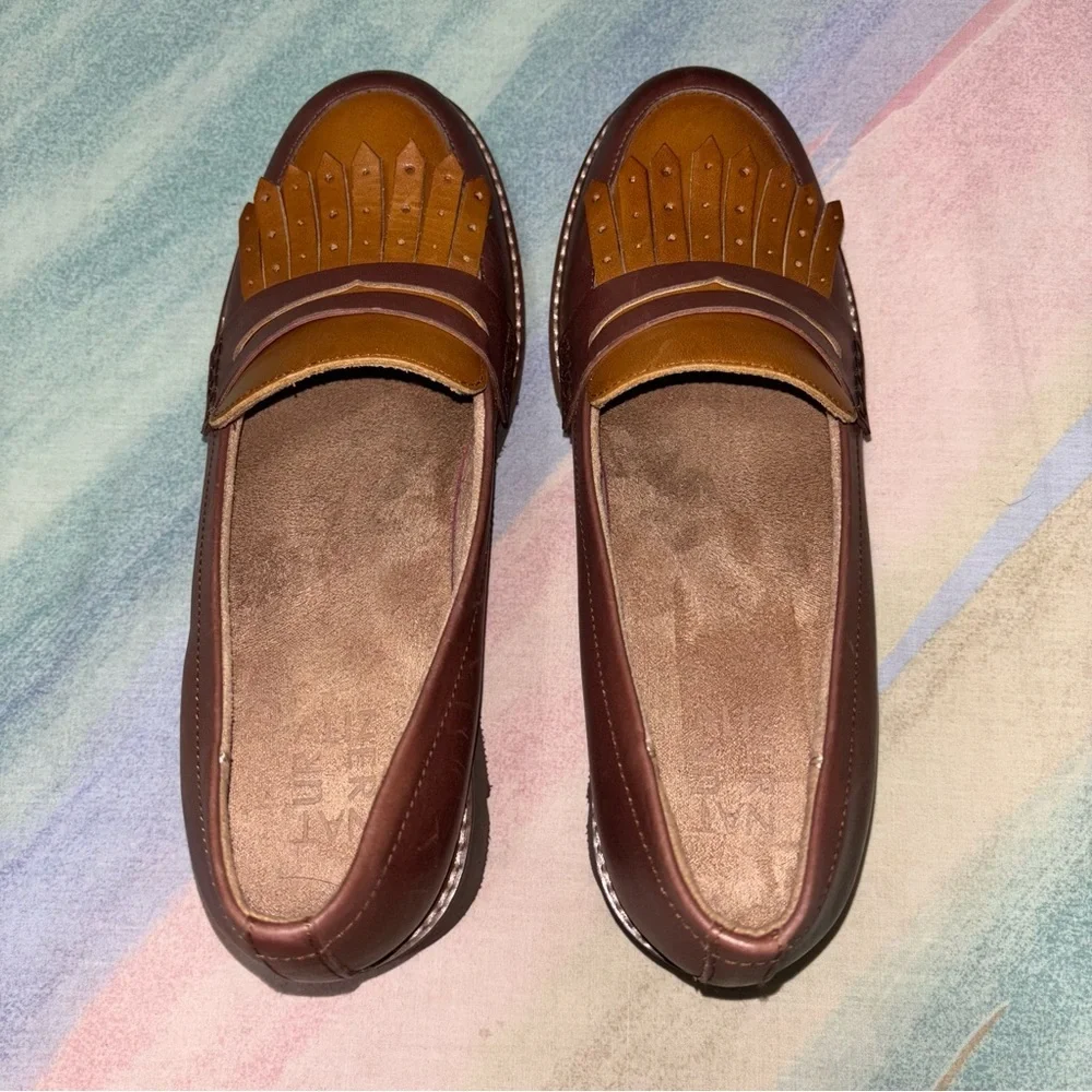 Naturalizer Womens Darcy Tassel Penny Loafer Size 8.5 Lug Leather Brown